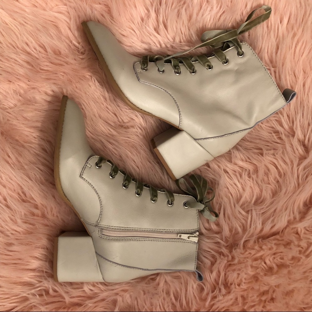 Neutral colored Lace up boots